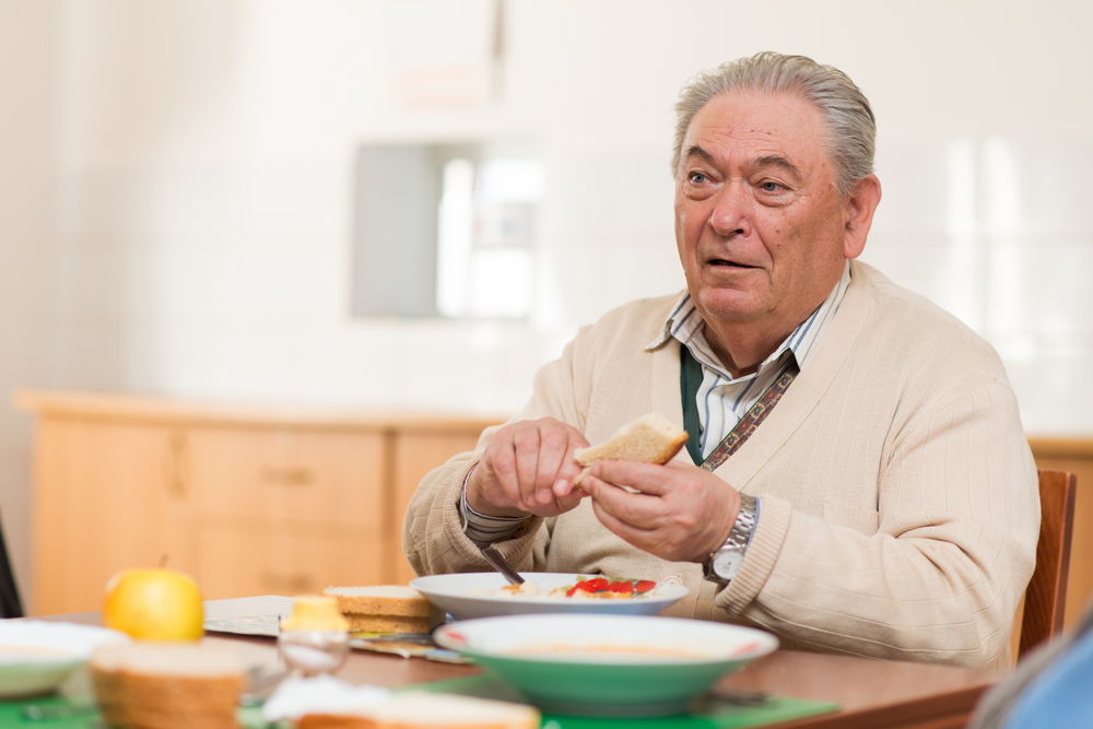 man eating a meal